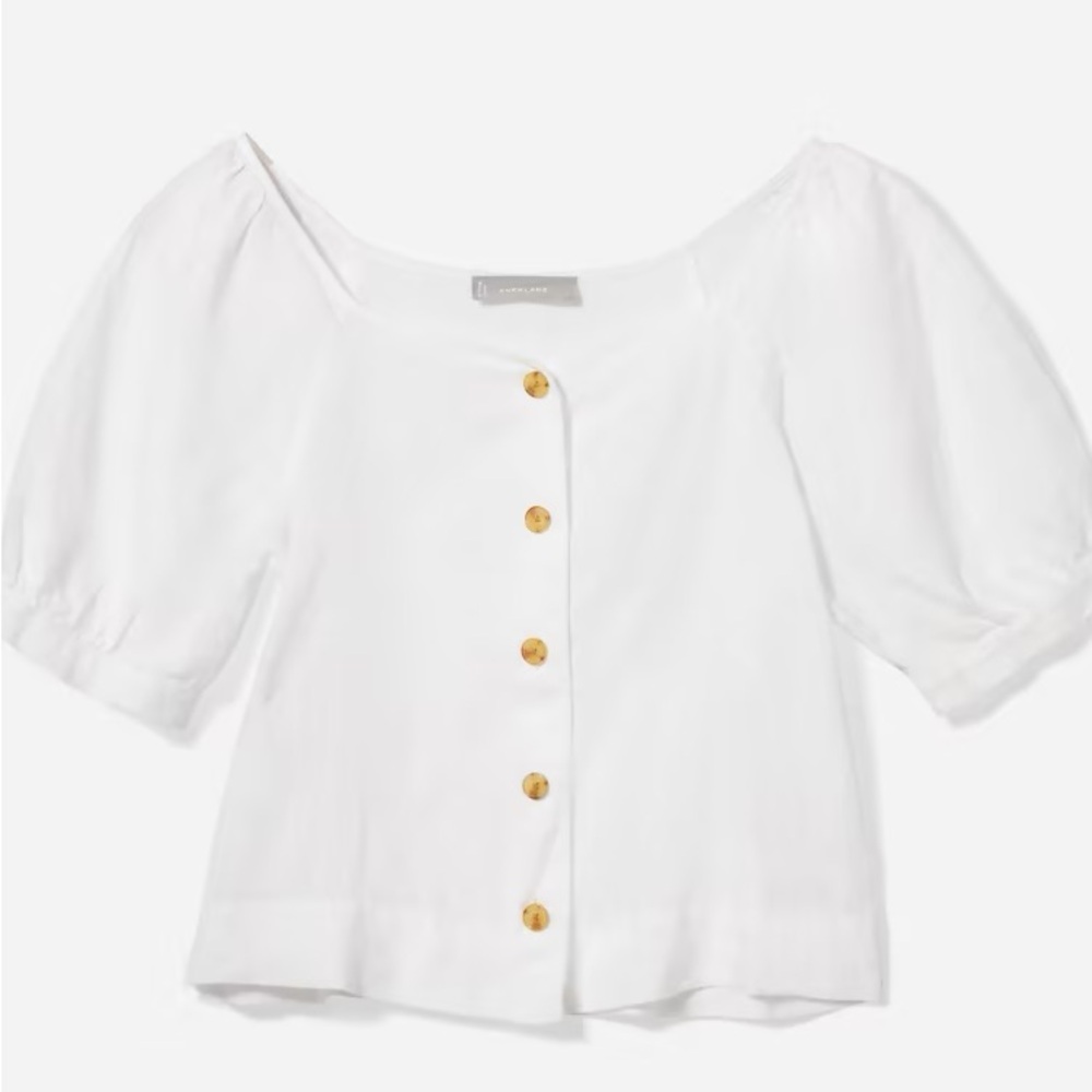 Linen Puff Sleeved Top